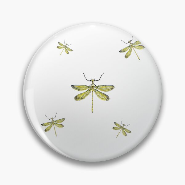 Item preview, Dragonfly yellow pattern cute a watercolor sketch designed and sold by Yana Mustafina | Boho Soulful Designs.