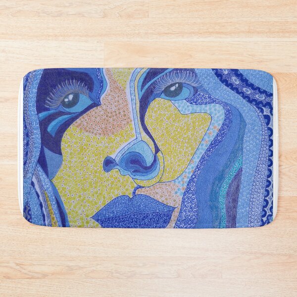 Item preview, Blue Yellow Doodle face designed and sold by MARYA.ART.