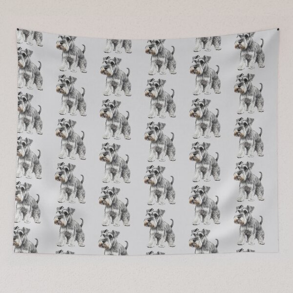 Item preview, Cute Miniature Schnauzer Silver Grey designed and sold by givemedogs.