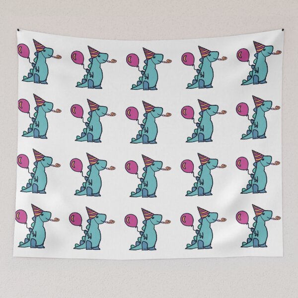 Item preview, Dino party (patterns, white background) designed and sold by MentaLee.