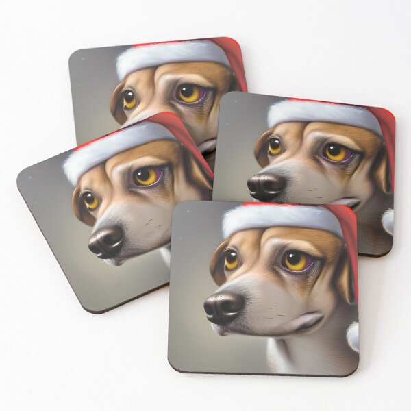 Item preview, Christmas Harrier Wearing A Santa Hat designed and sold by ZenEverAI.