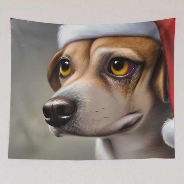 Item preview, Christmas Harrier Wearing A Santa Hat designed and sold by ZenEverAI.