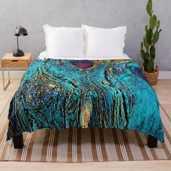 Item preview, Abstract colorful  Blue lagoon Rustic tree bark pattern by Iritof designed and sold by iritof.