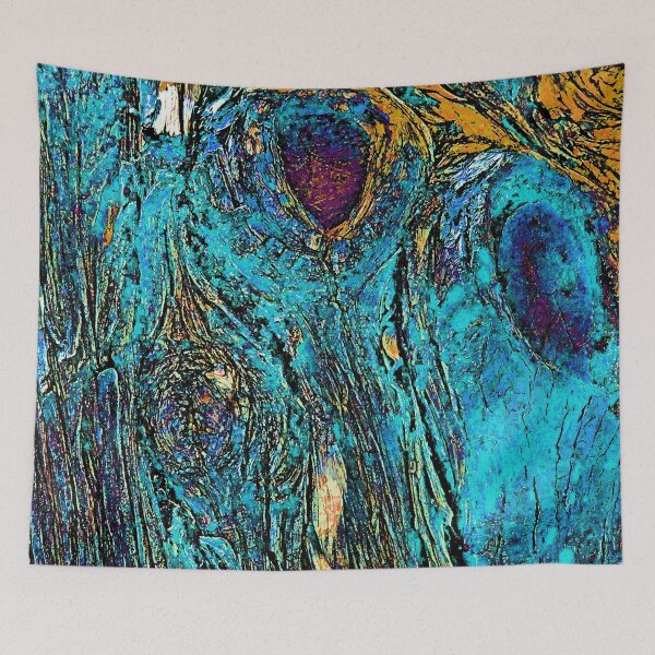 Item preview, Abstract colorful  Blue lagoon Rustic tree bark pattern by Iritof designed and sold by iritof.