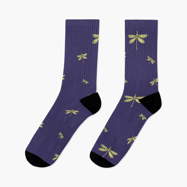 Item preview, Dragonfly yellow pattern cute a watercolor sketch violet designed and sold by Yana Mustafina | Boho Soulful Designs.