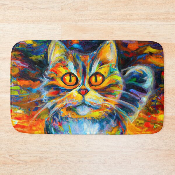Item preview, Cat Eyes No.2 - colorful impressionistic portrait of a cat designed and sold by BLACKSUN-SHOP.