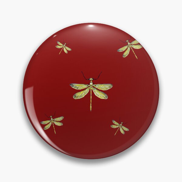 Item preview, Dragonfly yellow pattern cute a watercolor sketch red designed and sold by Yana Mustafina | Boho Soulful Designs.