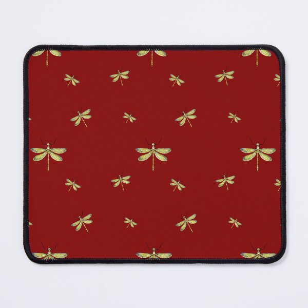 Item preview, Dragonfly yellow pattern cute a watercolor sketch red designed and sold by Yana Mustafina | Boho Soulful Designs.