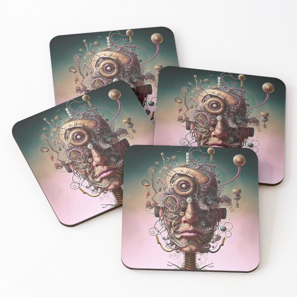 Artikelvorschau, Human robot face in bizarre art look entworfen und verkauft von mrlongfield.