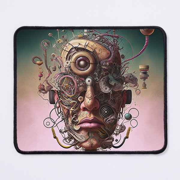 Item preview, Human robot face in bizarre art look designed and sold by mrlongfield.