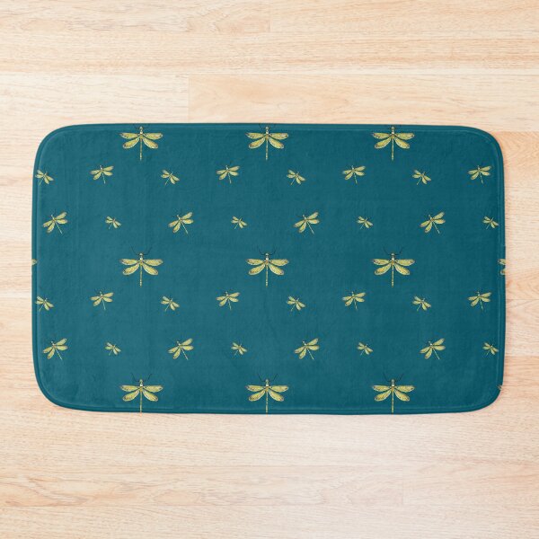 Item preview, Dragonfly yellow pattern cute a watercolor sketch turquoise designed and sold by Yana Mustafina | Boho Soulful Designs.