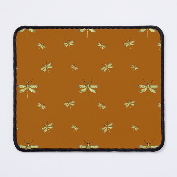 Item preview, Dragonfly yellow pattern cute a watercolor sketch orange designed and sold by Yana Mustafina | Boho Soulful Designs.