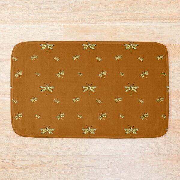 Item preview, Dragonfly yellow pattern cute a watercolor sketch orange designed and sold by Yana Mustafina | Boho Soulful Designs.