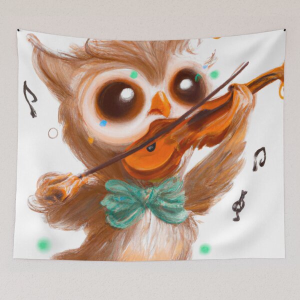 Item preview, Owl playing violin designed and sold by WorldOfFairies.