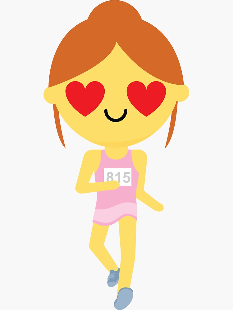 "Runner Girl Emoji " Sticker for Sale by HippoEmo Redbubble