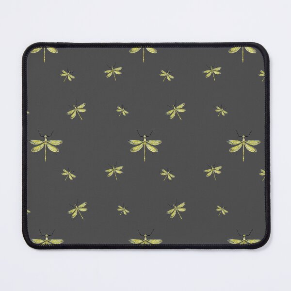 Item preview, Dragonfly yellow pattern cute a watercolor sketch grey designed and sold by Yana Mustafina | Boho Soulful Designs.