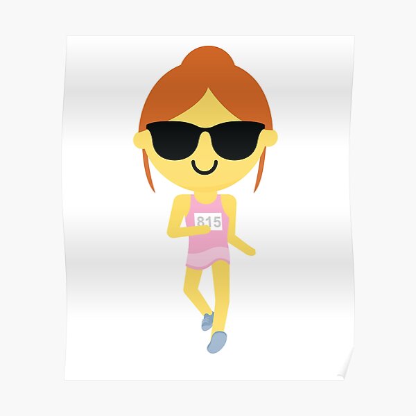 "Runner Girl Emoji " Poster by HippoEmo Redbubble