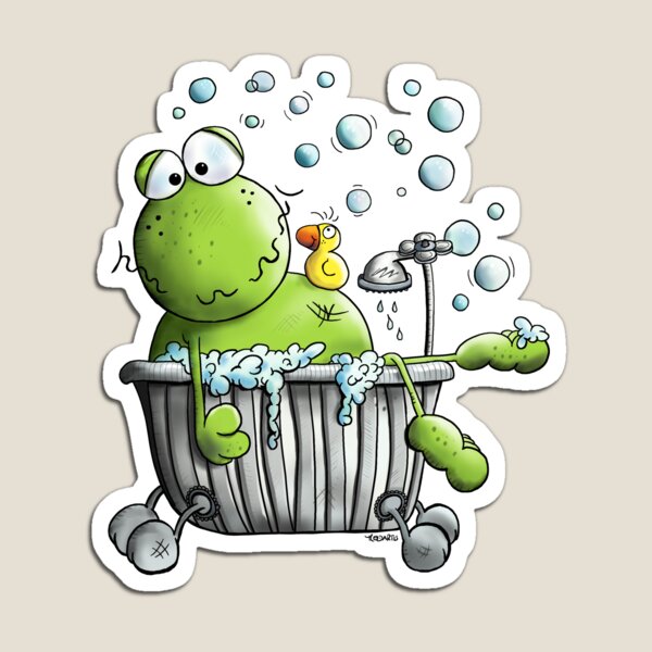 Item preview, Frog In the Bathroom - Frogs - Bathtub - Bubble - Cartoon designed and sold by modartis.