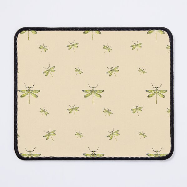 Item preview, Dragonfly yellow pattern cute a watercolor sketch beige designed and sold by Yana Mustafina | Boho Soulful Designs.