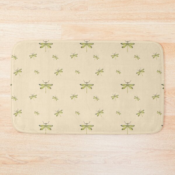 Item preview, Dragonfly yellow pattern cute a watercolor sketch beige designed and sold by Yana Mustafina | Boho Soulful Designs.