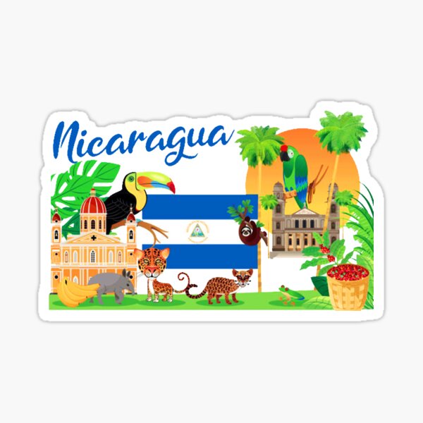 Item preview, Nicaragua Flag Map Heartbeat for Nicaraguan Art Sticker designed and sold by CuteHigh01.