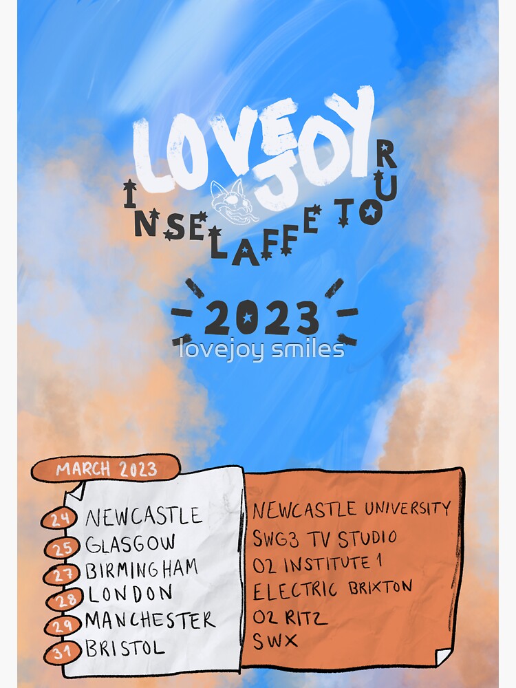 "Lovejoy Inselaffe Tour 2023" Sticker for Sale by arrowverseedit