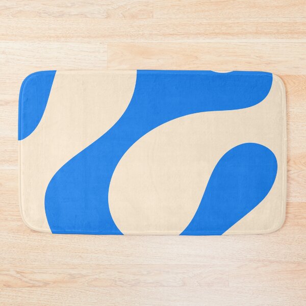 Item preview, Cream on Blue Minimal Curves Abstract Artwork  designed and sold by patternsoup.