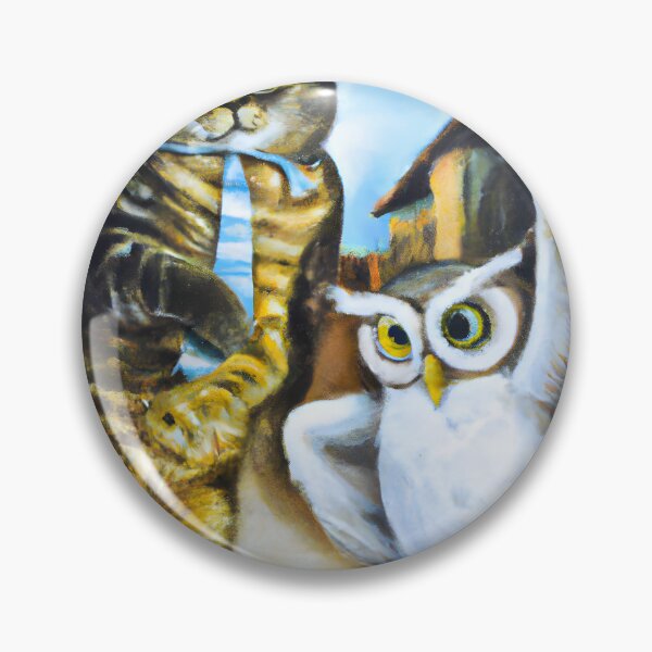 Item preview, Friendship of a Cat and an Owl designed and sold by MyOilArt4you.