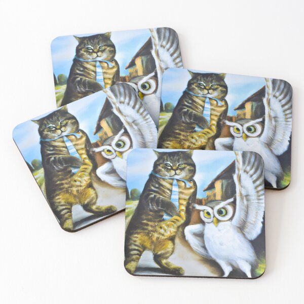 Item preview, Friendship of a Cat and an Owl designed and sold by MyOilArt4you.