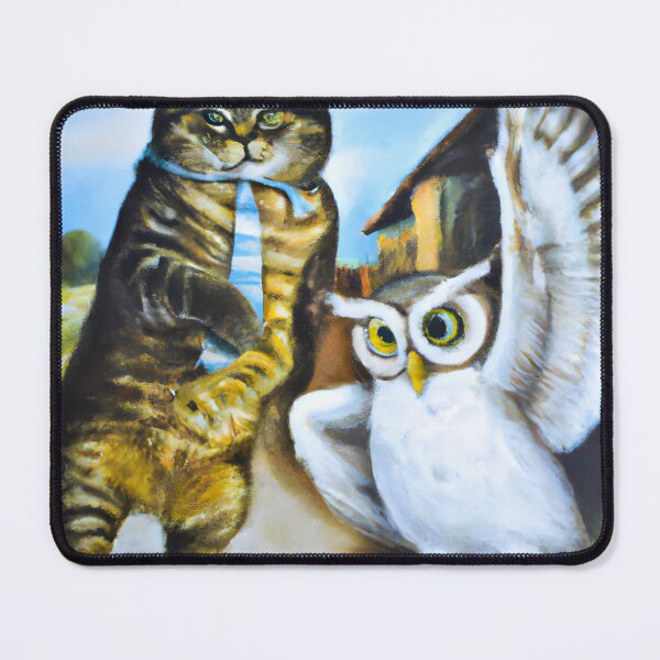 Item preview, Friendship of a Cat and an Owl designed and sold by MyOilArt4you.