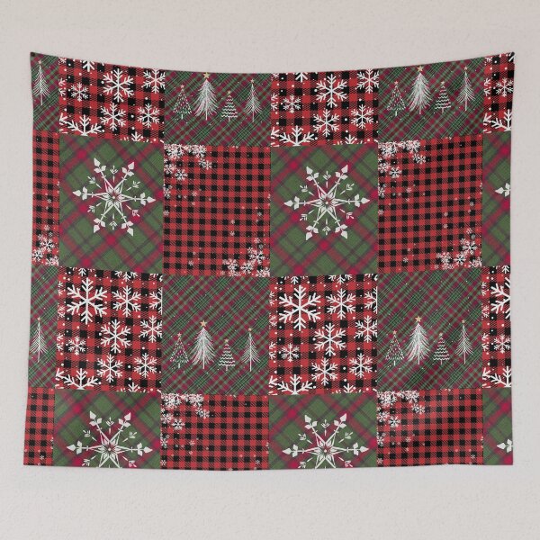 Item preview, Winter Plaid Snowflake Pattern Quilt designed and sold by marvacousins246.