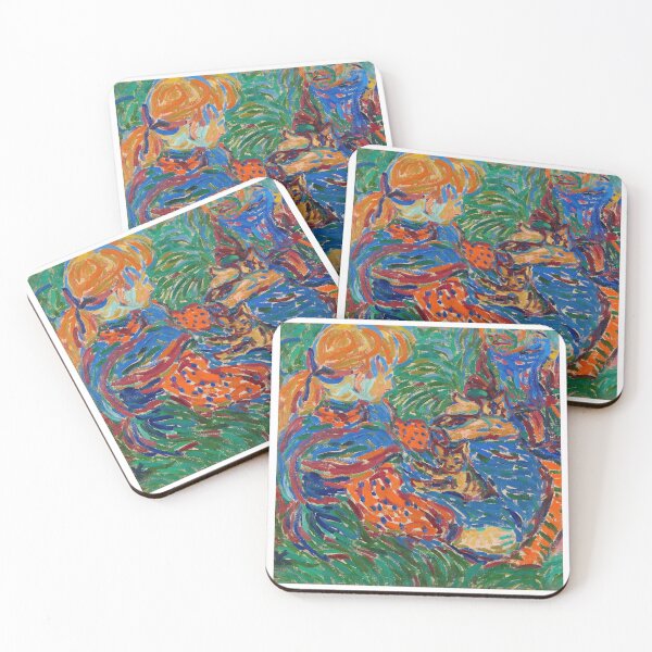 Item preview, Ernst Ludwig Kirchner Dos niñas jugando con gatos (1907) Ludwig Kirchner designed and sold by TeeARTHY.