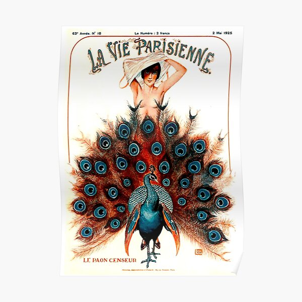 LA VIE PARISIENNE : Vintage 1925 Magazine Advertising Print Poster