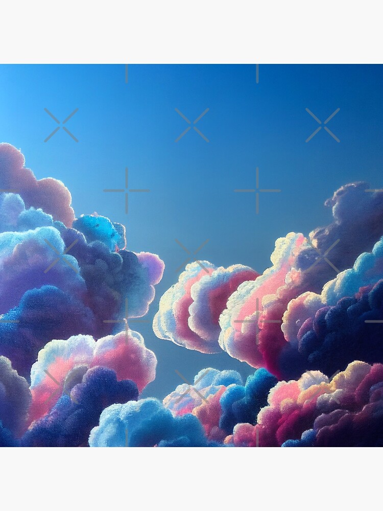 Pink and Blue Cotton Clouds Art Board Print for Sale by Trends