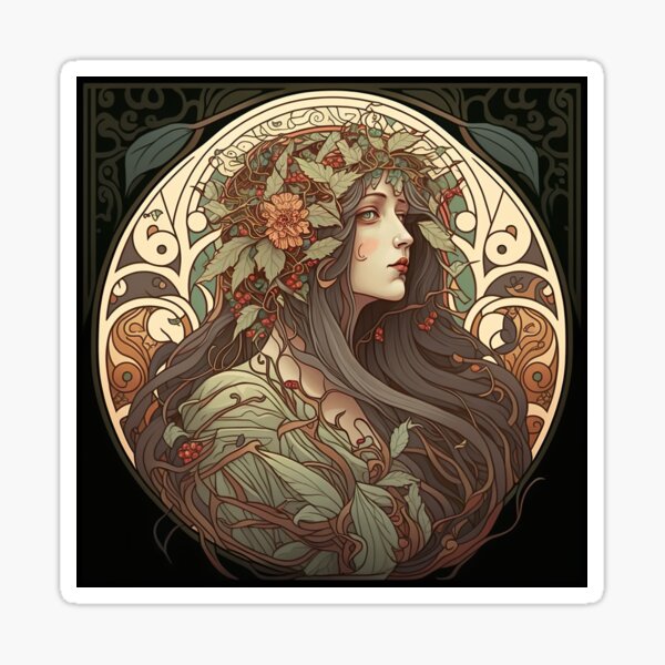 Art Nouveau Portraits #8 Sticker