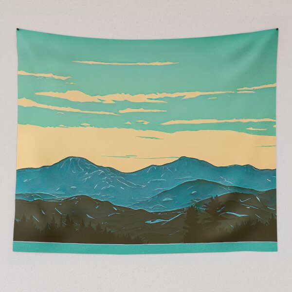 Item preview, Summer Mountain Peaks: Silkscreen Landscape designed and sold by Studio Axis.