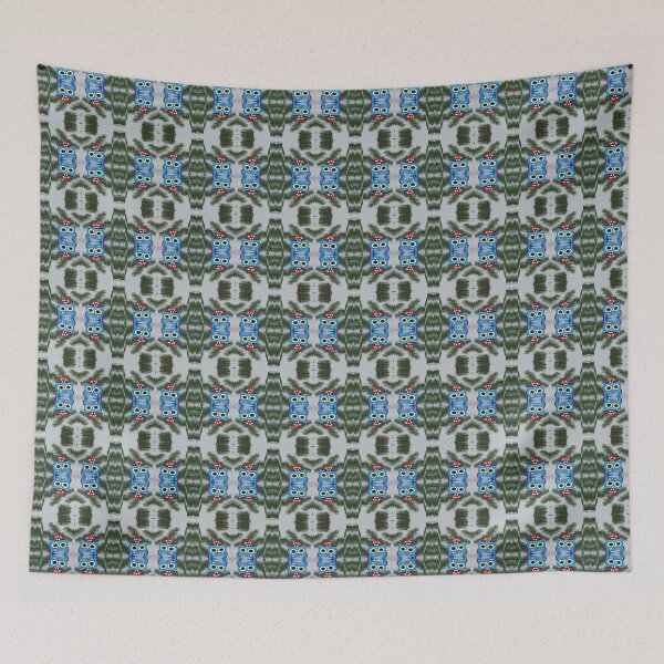 Item preview,  Santa Owl Pattern Blue,Green, White,  and Red Image designed and sold by India2022.