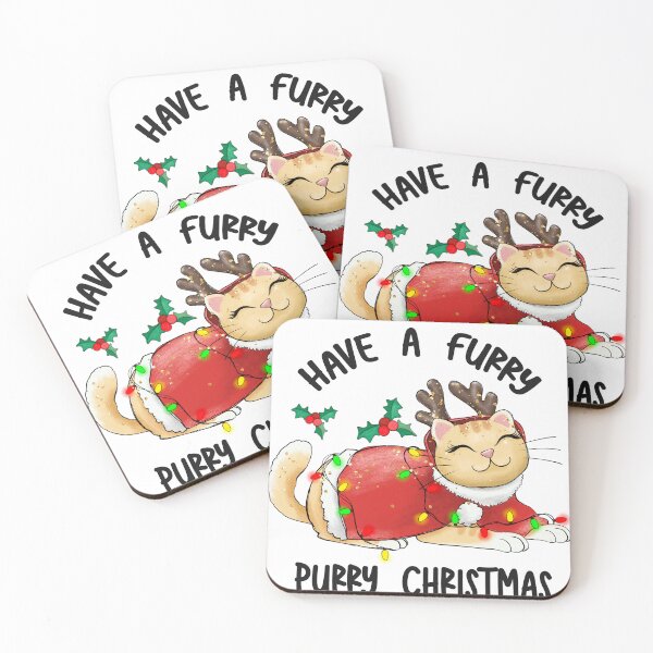 Item preview, merry furry purry christmas with cat designed and sold by sweetanndspooky.