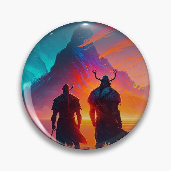 Item preview, Valheim Vikings Nearing the Mountain designed and sold by AICreateWorlds.