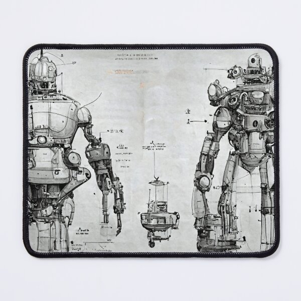Item preview, Technical Drawings and blueprint of imaginary Robots. designed and sold by The-Dark-Art.