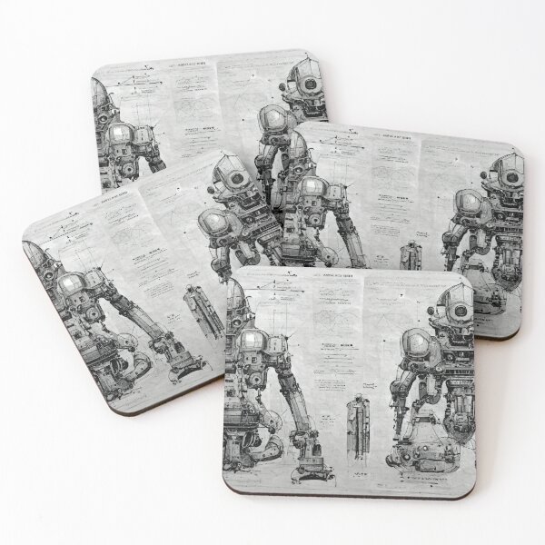 Item preview, Technical Drawings and Blueprint of imaginary Robots. designed and sold by The-Dark-Art.