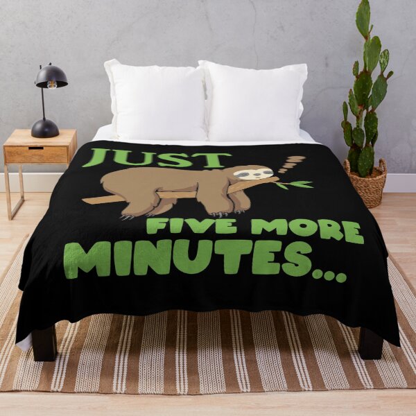Item preview, Just five more minutes, sloth gift, morning sleepyhead snooze sloth designed and sold by StencilMyst ..