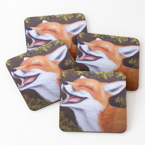 Item preview, A cute fox is laughing designed and sold by MyOilArt4you.