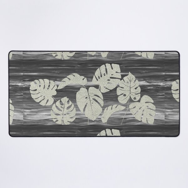 Item preview, Monstera Silver Metallic Gray Monochrome Glow Exotic Leaves Foliage Pattern I designed and sold by Irina Sztukowski.