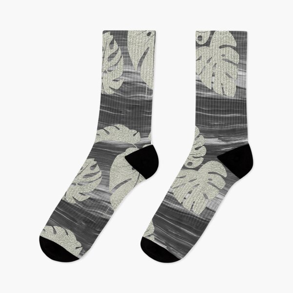 Item preview, Monstera Silver Metallic Gray Monochrome Glow Exotic Leaves Foliage Pattern I   designed and sold by Irina Sztukowski.