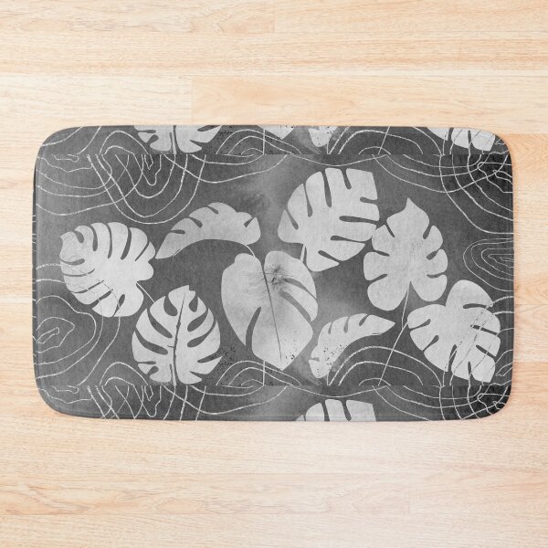 Item preview, Monstera Silver Metallic Gray Monochrome Glow Exotic Leaves Foliage Pattern III   designed and sold by Irina Sztukowski.