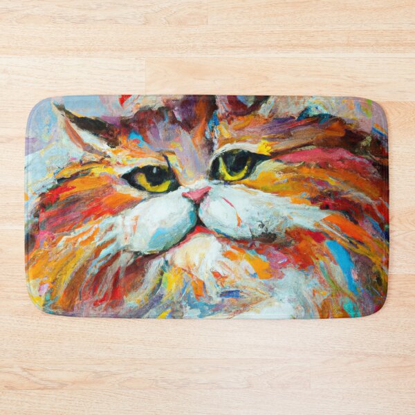 Item preview, Fat Cat No.1 - colorful impressionistic portrait of a fat cat designed and sold by BLACKSUN-SHOP.
