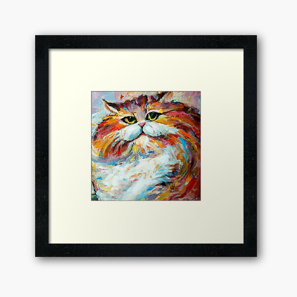 Item preview, Fat Cat No.1 - colorful impressionistic portrait of a fat cat designed and sold by BLACKSUN-SHOP.