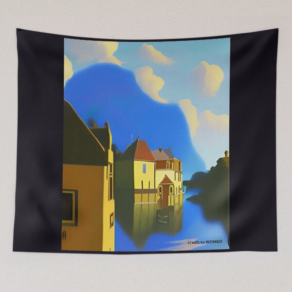 Item preview, Colorful, calm, abstract landscape wall art as prints, on canvas, or large posters. Vermeer style. Wall art decor for your home.   designed and sold by JoelsCorner.