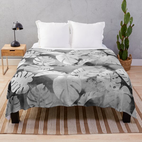 Item preview, Monstera Silver Metallic Gray Monochrome Glow Exotic Leaves Foliage Pattern IV designed and sold by Irina Sztukowski.